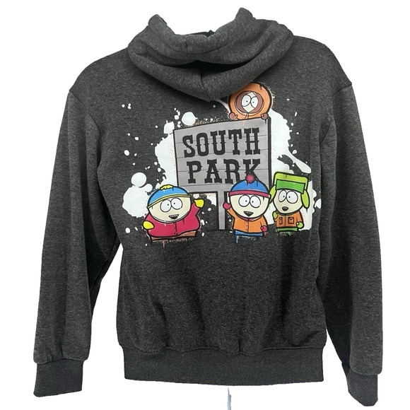 South Park TV Comedy Central Mens Gray Graphic Pullover Hoodie Sweatshirt Medium - Picture 2 of 9